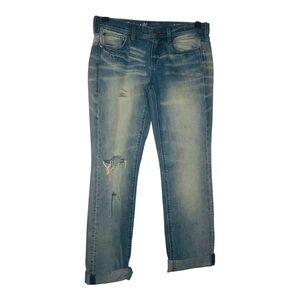 Madewell Rail Straight Distressed Relaxed Fit Light Wash Blue Jeans size 27